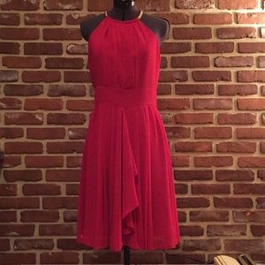 Eliza J pleated chiffon fit and flare dress